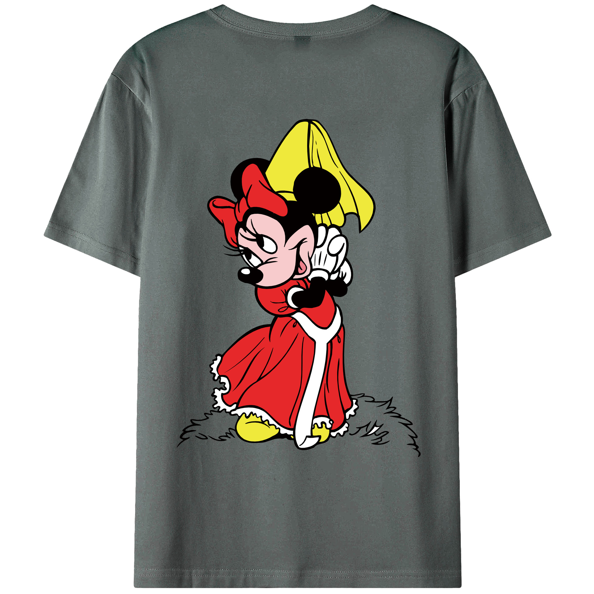 ミッキーマウス Mickey Mouse 綿100％ メンズ半袖Tシャツ（バックプリント） 通気性
